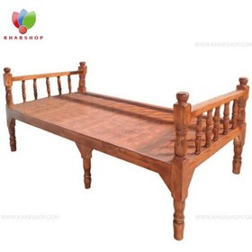 تصویر تخت سنتی چوبی 90*210 کد 302 