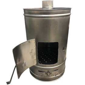 تصویر بخاری هیزمی استوانه ای قطر ۴۰ سانتی متر 
