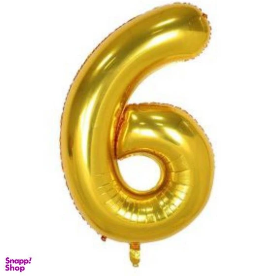 خرید و قیمت بادکنک فویلی عدد 6 طلایی سایز 32 اینچ | ترب