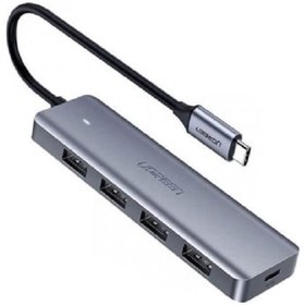 تصویر هاب 4 پورت Type C به USB 3.0 یوگرین 70336 CM219 هاب لپ تاپ USB 4 یوگرین