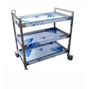 تصویر ترولی حمل غذا صنعتی استیل درخشان ظرفیت ۱۱۰ 