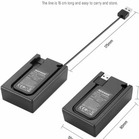 تصویر باتری و شارژر دوبل نیوور Neewer Dual Charger & 2 LP-E6NH 