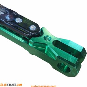 تصویر جک بغل موتور سیکلت رنتال سبز مدل RL34 Green rental motorcycle side jack, model RL34