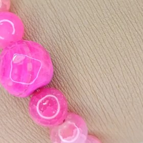 تصویر دستبند عقیق صورتی Pink agate Bracelet