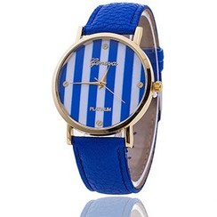 تصویر ساعت مچی طرح راه راه جنوا navy blue04 GENEVA WATCH WOMEN