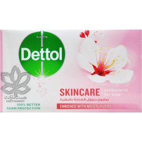 تصویر صابون حمام آنتی باکتریال دتول Dettol مدل Skin Care رایحه گل رز و شکوفه گیلاس وزن 100 گرم Dettol Antibacterial Bar Soap Skin Care Rose And Cherry Blossom 100gr