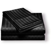 تصویر نیم‌ست روتختی هتلی ژاکارد گرید A با روتختی کشدوزی شده و روبالشی – مشکی - یک نفره ۲۰۰×۹۰ 