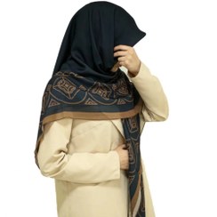 تصویر روسری وال نخ مشکی دور حاشیه 
