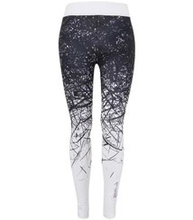 تصویر لگینگ زنانه ورزشی سفید مشکی RNS 