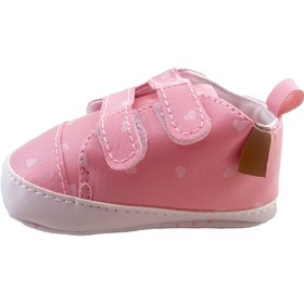 تصویر کفش نوزادی چسب دار قلبی گلبهی پاپو Papo ا baby shoes code:363000/1 baby shoes code:363000/1