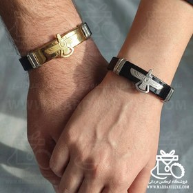 تصویر دستبند چرم طرح فروهر 