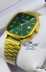 تصویر ساعت کاسیو 4 گوش طلایی صفحه سبز CASIO A963 