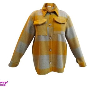 تصویر شکت زنانه طرح چهارخونه کهربایی 