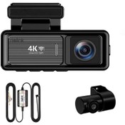 تصویر دوربین ثبت وقایع خودرو ریولینک مدل M6c به همراه دوربین عقب و کیت برق مستقیم 