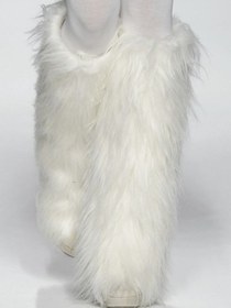 تصویر لگ وارمر خزدار سفید 