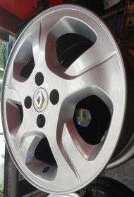 تصویر رینگ فابریک رنو ساندرو سایز۱۵ (۱۰۰×۴) نقره‌ای اروند Original wheel size 15"(4×100) Silver Arvand