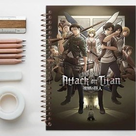 تصویر دفتر زبان 60 برگ مشایخ طرح حمله به تایتان (ATTACK ON TITAN) مدل انیمه کد DLA137 