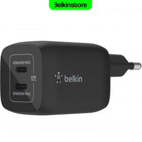 تصویر شارژر دیواری بلکین | Belkin 65W WCh013vf - مشکی / 18 ماهه پوزیترون 