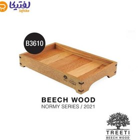 تصویر سینی چوبی تیریتی پایه دار طرح ژاپنی سایز کوچک B3610 