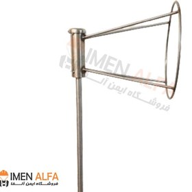 تصویر پایه بادنما صنعتی استیل قطر 40 با درپوش بلبرینگ Windsock stainless steel