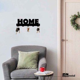 تصویر آویز دیواری کلید فلزی مدل HOME کد zb2 جاکلیدی دیواری