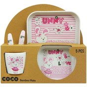 تصویر ست ظرف غذا 5 تکه نوزاد کوکو بامبو مدل خرگوش بانی 