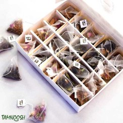 تصویر تی بگ هرمی طعم‌های متنوع بسته 40عددی 