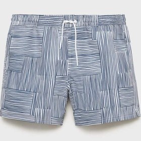 تصویر خرید اینترنتی مایو مردانه آبی مانگو 17021285 Çizgili mayo