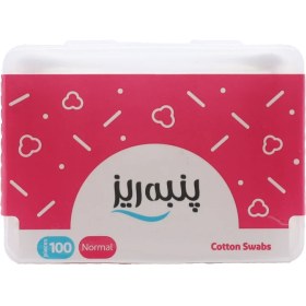 تصویر گوش پاک کن مکعبی پنبه ریز - مقدار: 100 عدد Panberes Cotton Buds