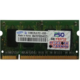 تصویر رم لپ تاپ 512 مگابایت Samsung DDR2-667-5300 MHZ 1.8V 