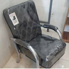 تصویر صندلی انتظار اداری صندلی مهمان - پایه رنگ کروم رنگ مشکی sandali antazar