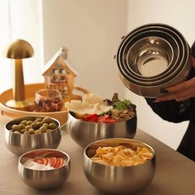 تصویر کاسه استیل دو جداره 