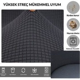 تصویر روکش صندلی خاکستری کشش قابل شستشو Lycra بیضی دور گرد riselerhome 