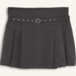 تصویر دامن کوتاه زنانه خاکستری تیره دفکتو 