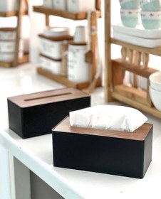 تصویر جادستمال کاغذی چوبی با درب 