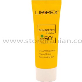 تصویر کرم ضد آفتاب بی رنگ پوست های معمولی تا چرب لیپورکس SPF50 Liporex Normal to Oily Skin Invisible Sunscreen Cream SPF50