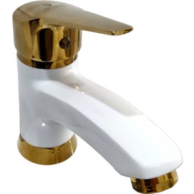 تصویر شیر روشویی سفید طلا اونیکس onix