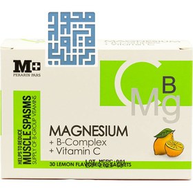 تصویر ساشه منیزیم و ب کمپلکس و ویتامین C ام پلاس 30 عدد M Plus Magnesium B Complex Vitamin C 30 Sachets