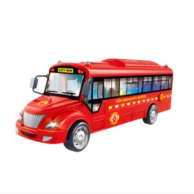 تصویر ماکت فلزی اتوبوس مدرسه موزیکال چراغدار عقبکش قدرتی کد 7733 