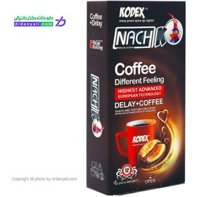 تصویر کاندوم کدکس مدل coffee delay بسته 12 عددی kodex natural condoms coffee delay 12pcs