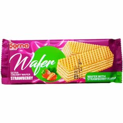 تصویر ویفر با کرم توت فرنگی درنا 90 گرم بیسکویت و ویفر 90 گرم درنا توت فرنگی