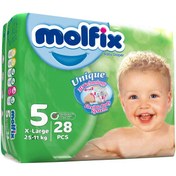 تصویر پوشک کودک مولفیکس مدل xlarge سایز 5 دو بسته 28 عددی 