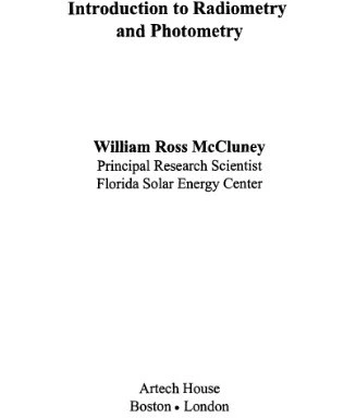 خرید و قیمت دانلود کتاب Introduction to radiometry and photometry 1994 ...