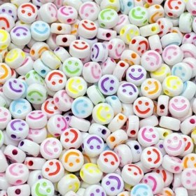 تصویر مهره دستبند مدل لبخند Smiley Face Beads Happy Face Beads