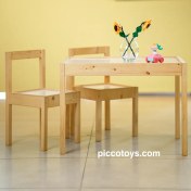 تصویر میز و صندلی کودک ایکیا مدل IKEA LÄTT ا IKEA LÄTT Children's table with 2 chairs white/pine IKEA LÄTT Children's table with 2 chairs white/pine