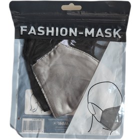 تصویر ماسک پارچه ای صورت برند Fashion Mask بسته ۲ عددی مشکی نقره ای 