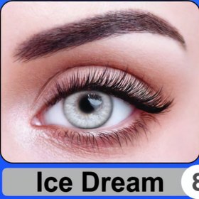 تصویر لنز چشم رنگی نیوویژن طوسی یخی دور مشکی ICE DREAM 