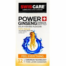 تصویر کاندوم سوئیس کر مدل پاور جینسینگ SWISSCARE POWER GINSENG