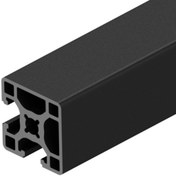 تصویر پروفیل آلومینیومی شیاردار 20*20 سنگین دو طرف بسته 2CL مشکی 
