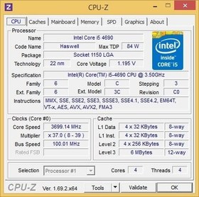 تصویر پردازنده CPU Intel Core i5 4690 Haswell Intel Core i5 4690 Haswell CPU